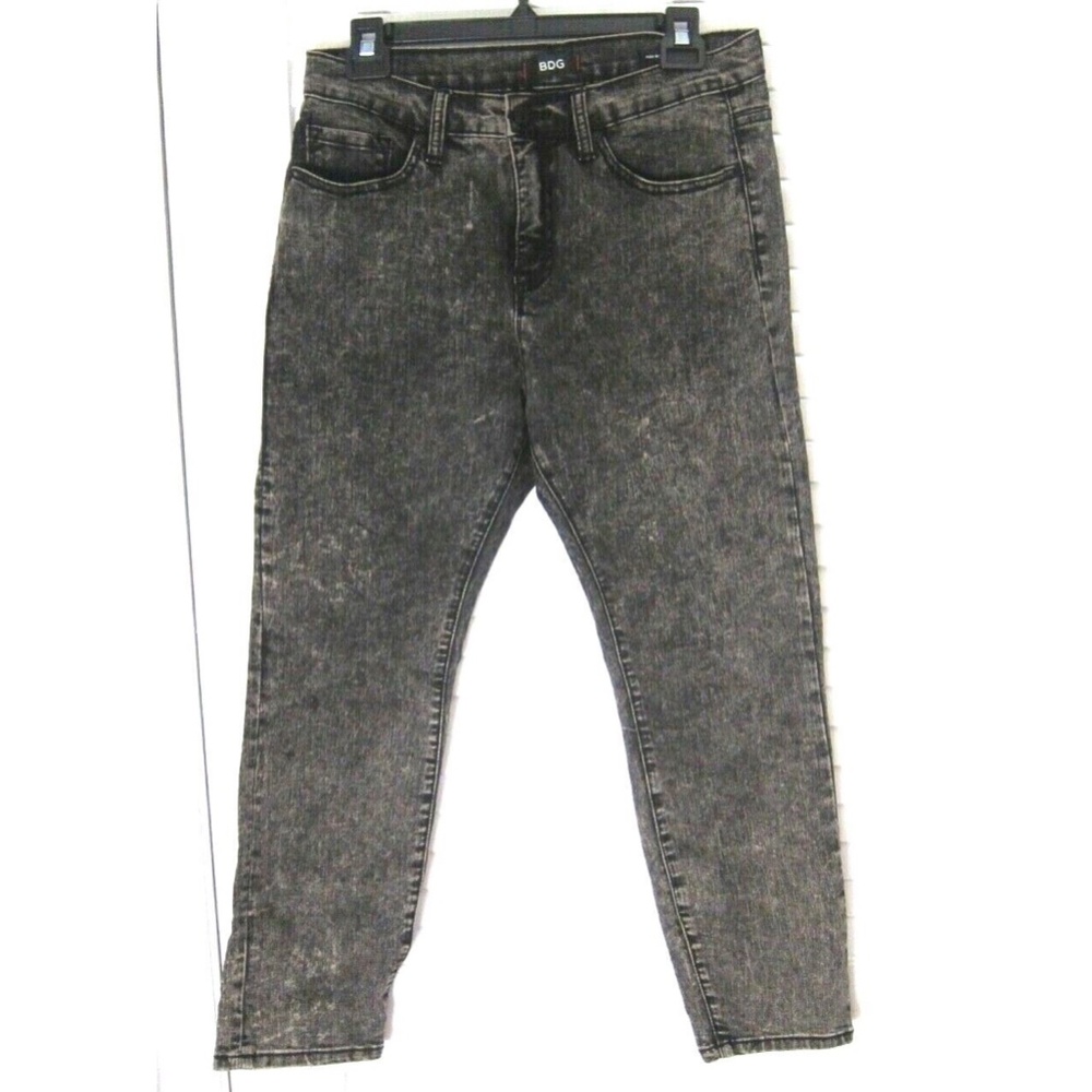$58 Urban Outfitters BDG Jeans High Rise Cigarette Grazer Acid Wash Black